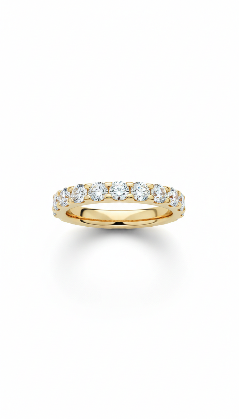 18K Gold Diamond Wedding Band