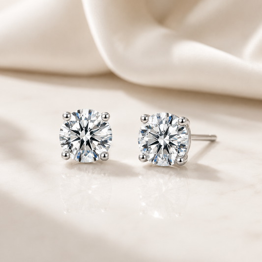 Celeste Six-Prong Diamond Stud Earrings