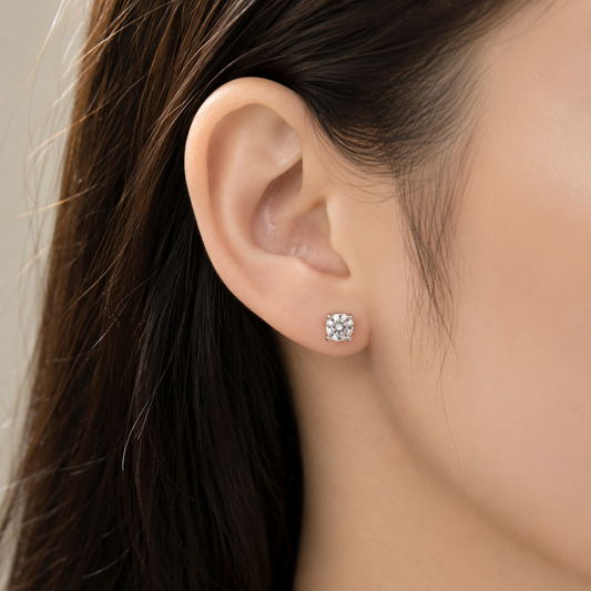 Celeste Round Diamond Stud Earrings