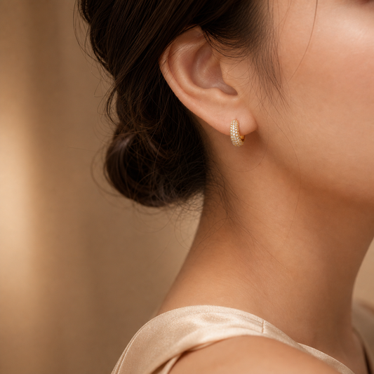 Nova Pavé Diamond Hoop Earrings
