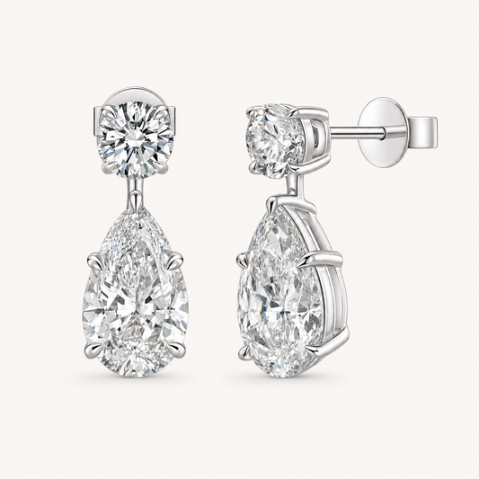 Angel Tear Pear Diamond Drop Earrings