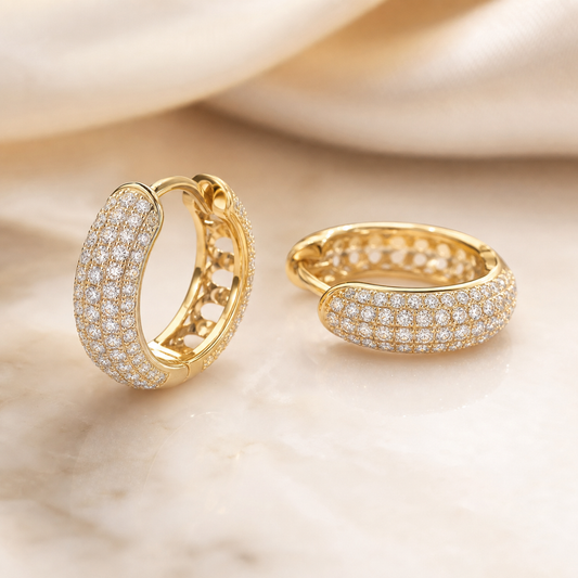Nova Pavé Diamond Hoop Earrings