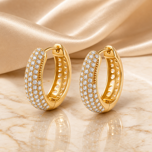 Nova Golden Pavé Hoop Earrings